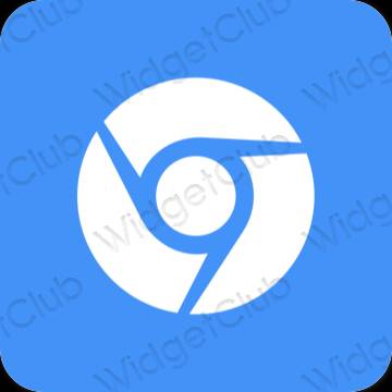 Estetisk blå Chrome app ikoner