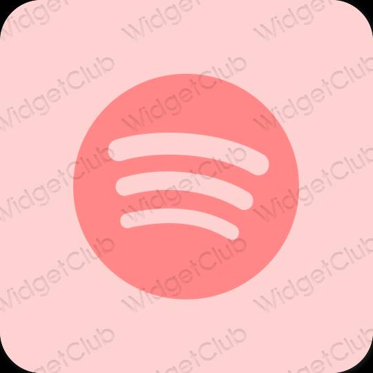 Aesthetic pink Spotify app icons