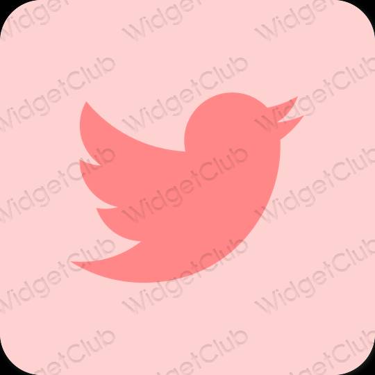 Estético rosa Twitter iconos de aplicaciones