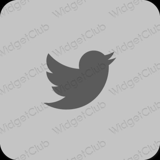 Estetis Abu-abu Twitter ikon aplikasi