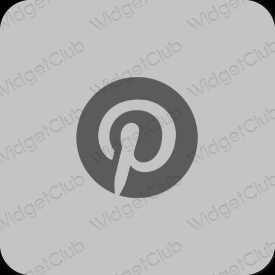 Estetis Abu-abu Pinterest ikon aplikasi