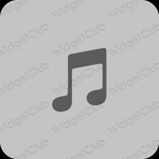 Estetisk grå Apple Music app ikoner