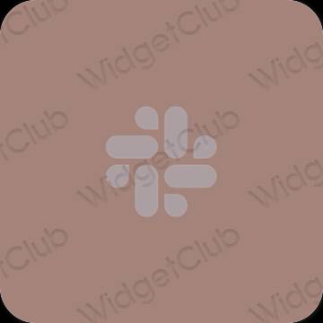 Estetický hnědý Slack ikony aplikací