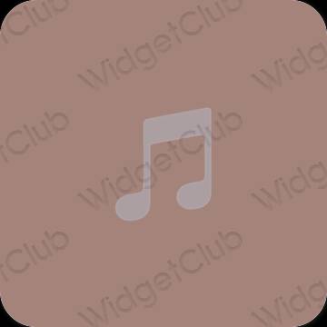 Естетски браон Apple Music иконе апликација