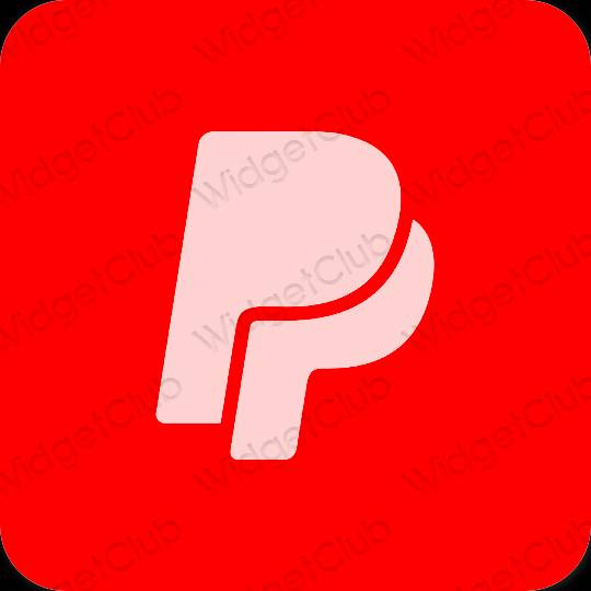 審美的 紅色的 Paypal 應用程序圖標