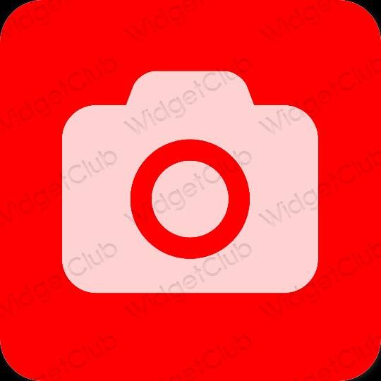 Aesthetic red Camera app icons