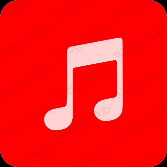 Estetické červená Music ikony aplikácií