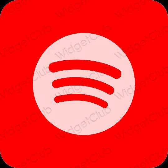Estético rojo Spotify iconos de aplicaciones