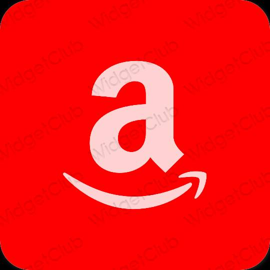 Estetyka czerwony Amazon ikony aplikacji
