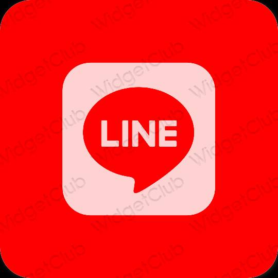 Estetis merah LINE ikon aplikasi