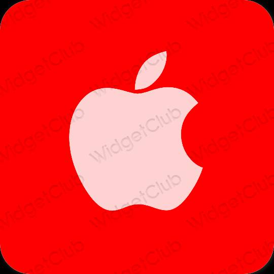 Aesthetic red Apple Store app icons