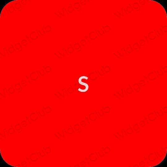 Esztétika piros SHEIN alkalmazás ikonok