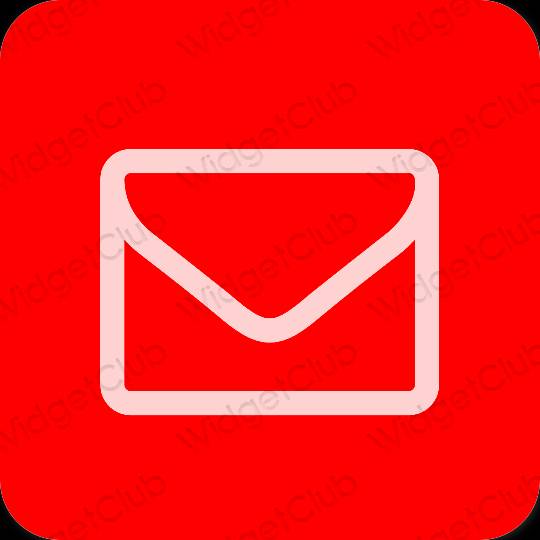 Estetický Červené Mail ikony aplikací