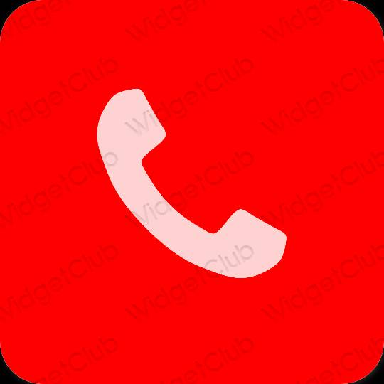 جمالي أحمر Phone أيقونات التطبيق