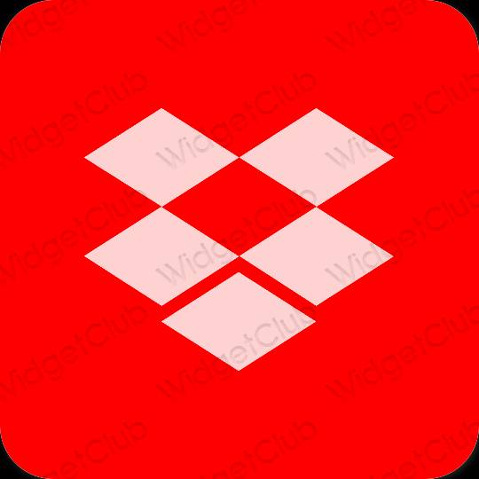 جمالي أحمر Dropbox أيقونات التطبيق