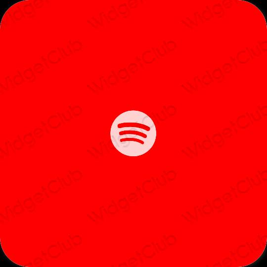 Estetinis raudona Spotify programėlių piktogramos