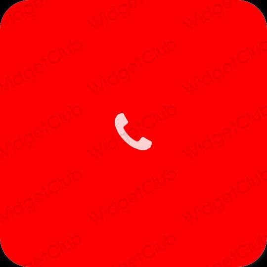 Aesthetic red Phone app icons