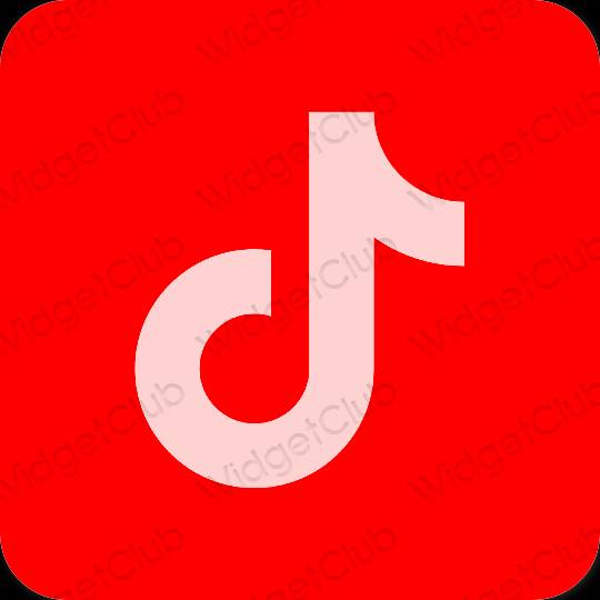 Aesthetic red TikTok app icons
