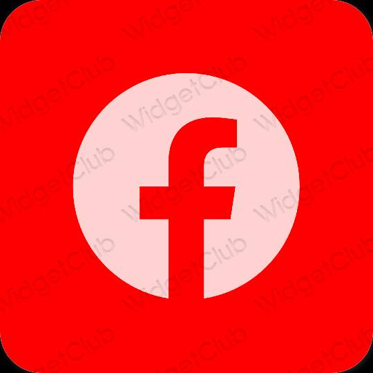 Estetik merah Facebook ikon aplikasi