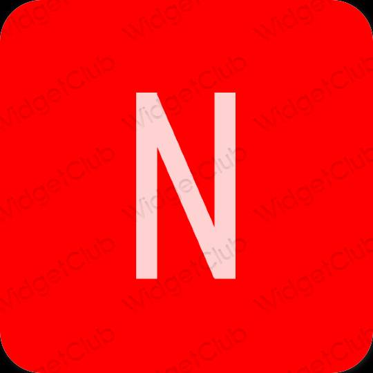 Estetski Crvena Netflix ikone aplikacija