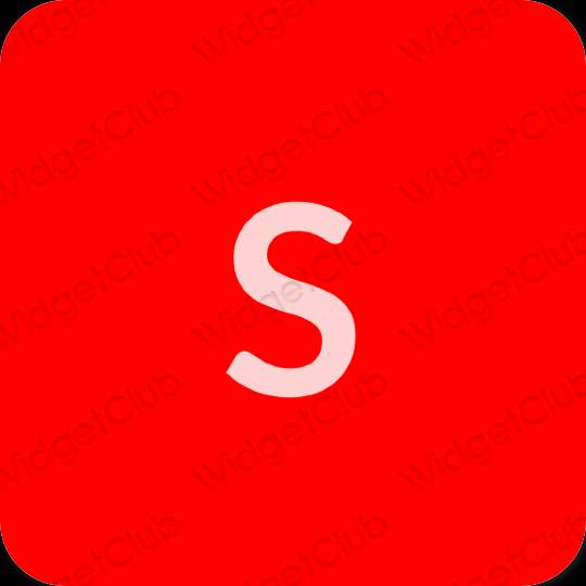 Estético vermelho SHEIN ícones de aplicativos