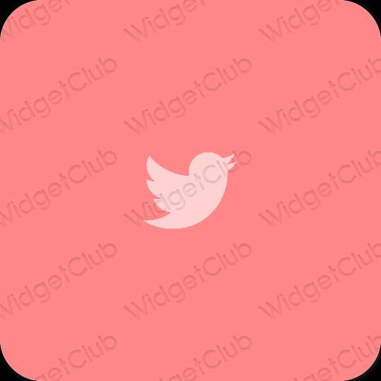 эстетический розовый Twitter значки приложений