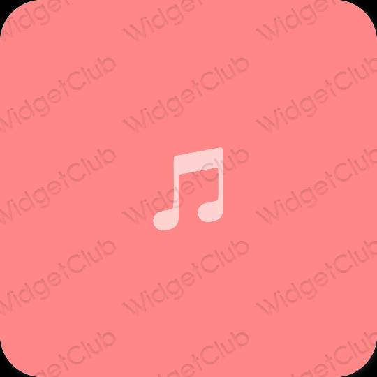 Esztétika rózsaszín Music alkalmazás ikonok