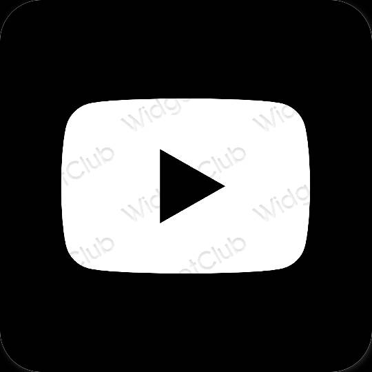 Estetis hitam Youtube ikon aplikasi