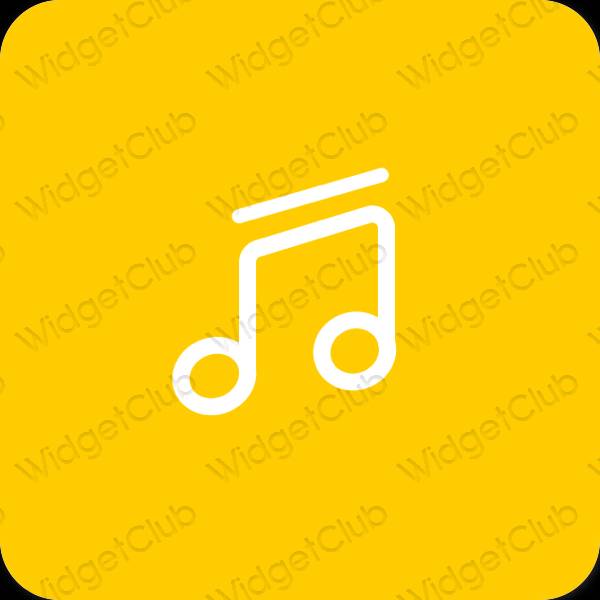 Esthétique orange Music icônes d'application
