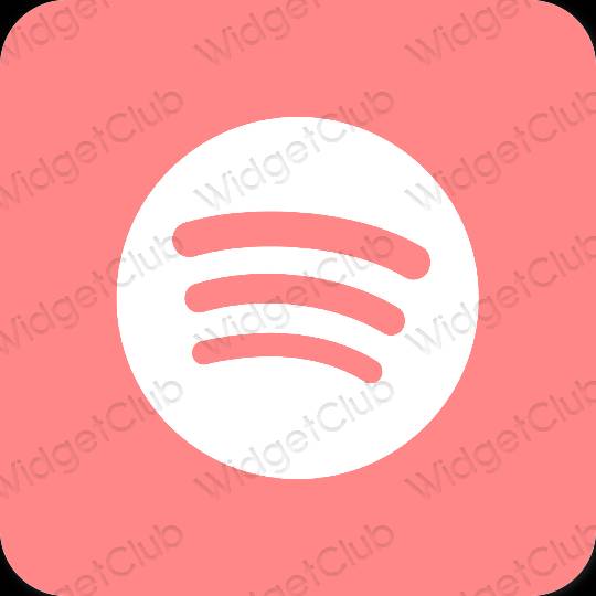 Esthétique rose Spotify icônes d'application