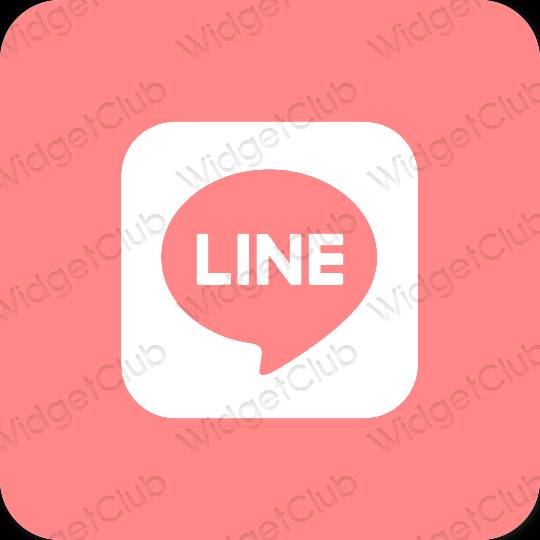Æstetisk lyserød LINE app ikoner
