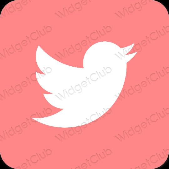 Estético rosa Twitter ícones de aplicativos