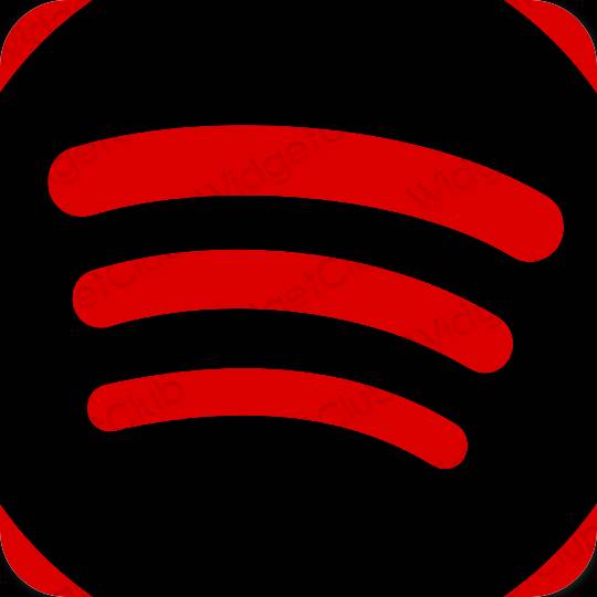 Ästhetisch rot Spotify App-Symbole