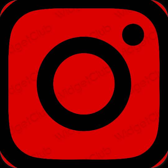 Ესთეტიური წითელი Instagram აპლიკაციის ხატები