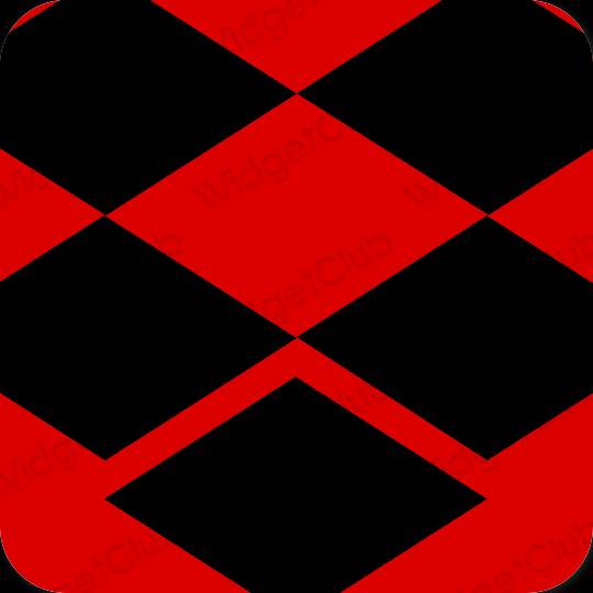 Æstetisk rød Dropbox app ikoner