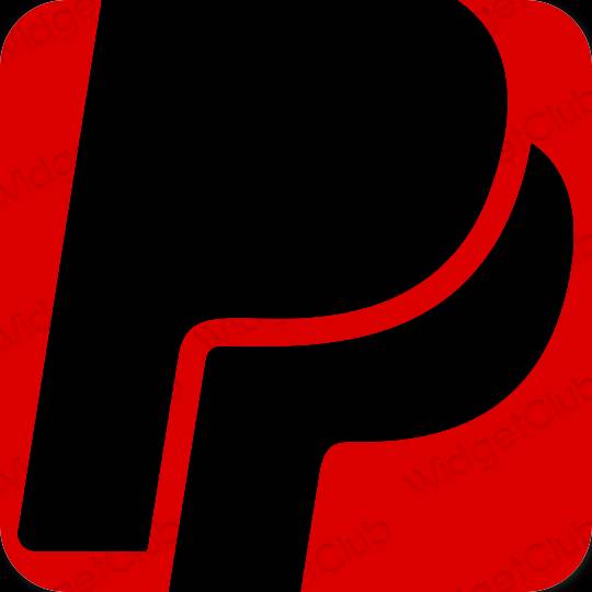 Estetinis raudona Paypal programėlių piktogramos