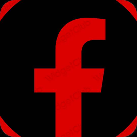 Estetik kırmızı Facebook uygulama simgeleri