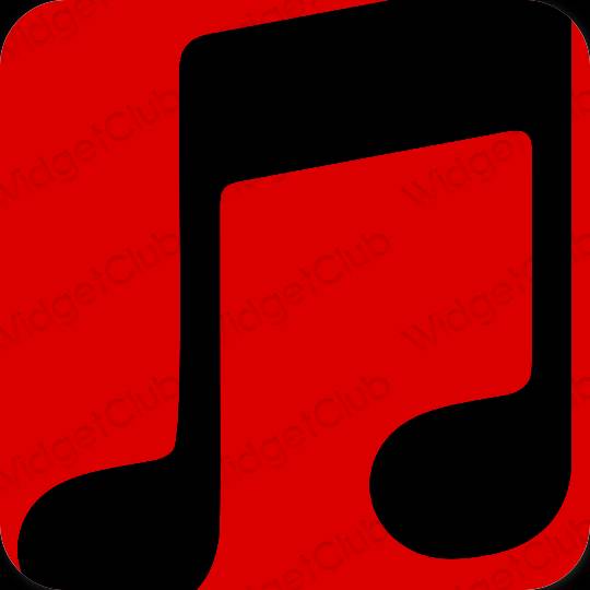 Esztétika piros Apple Music alkalmazás ikonok