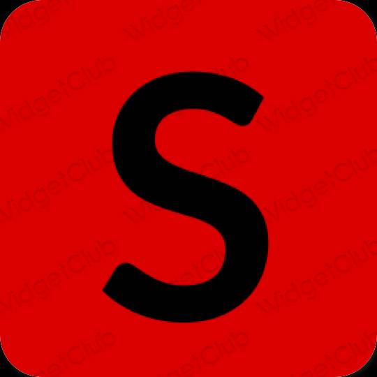 Estetické červená SHEIN ikony aplikácií