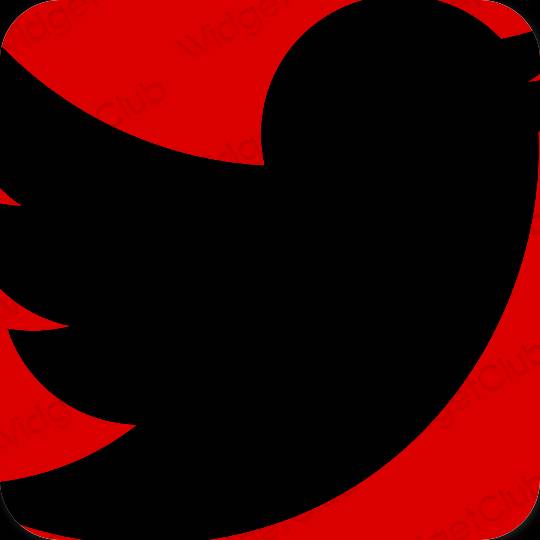 Thẩm mỹ màu đỏ Twitter biểu tượng ứng dụng