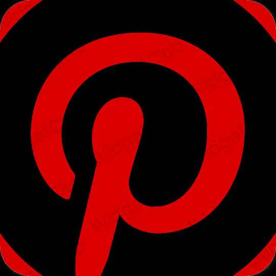 Estetisk röd Pinterest app ikoner