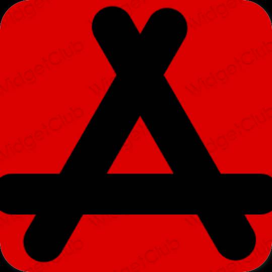 Estetinis raudona AppStore programėlių piktogramos