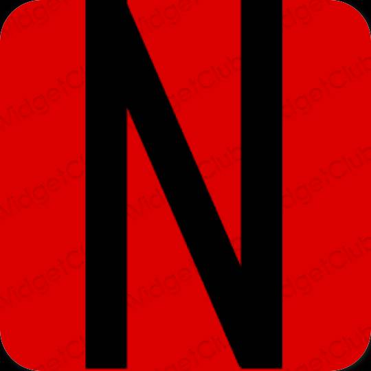 جمالي أحمر Netflix أيقونات التطبيق
