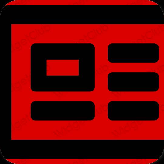 Estetico rosso Calendar icone dell'app