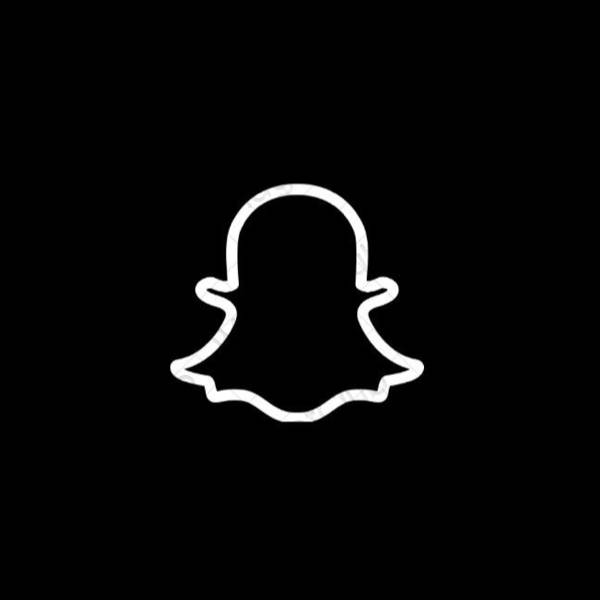 Estético negro snapchat iconos de aplicaciones