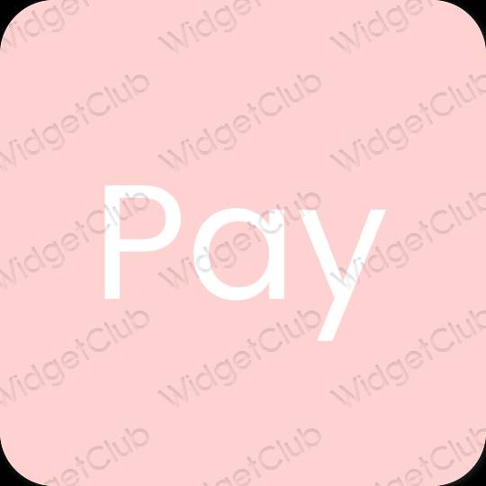 Estetinis rožinis PayPay programėlių piktogramos