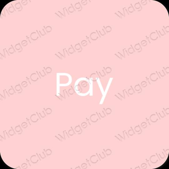 Estetický růžový PayPay ikony aplikací