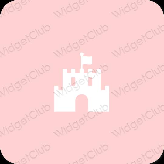 Estético rosa Disney ícones de aplicativos