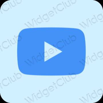 Esteetiline pastelne sinine Youtube rakenduste ikoonid
