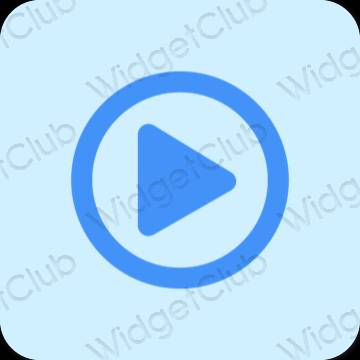 Aesthetic pastel blue CapCut app icons